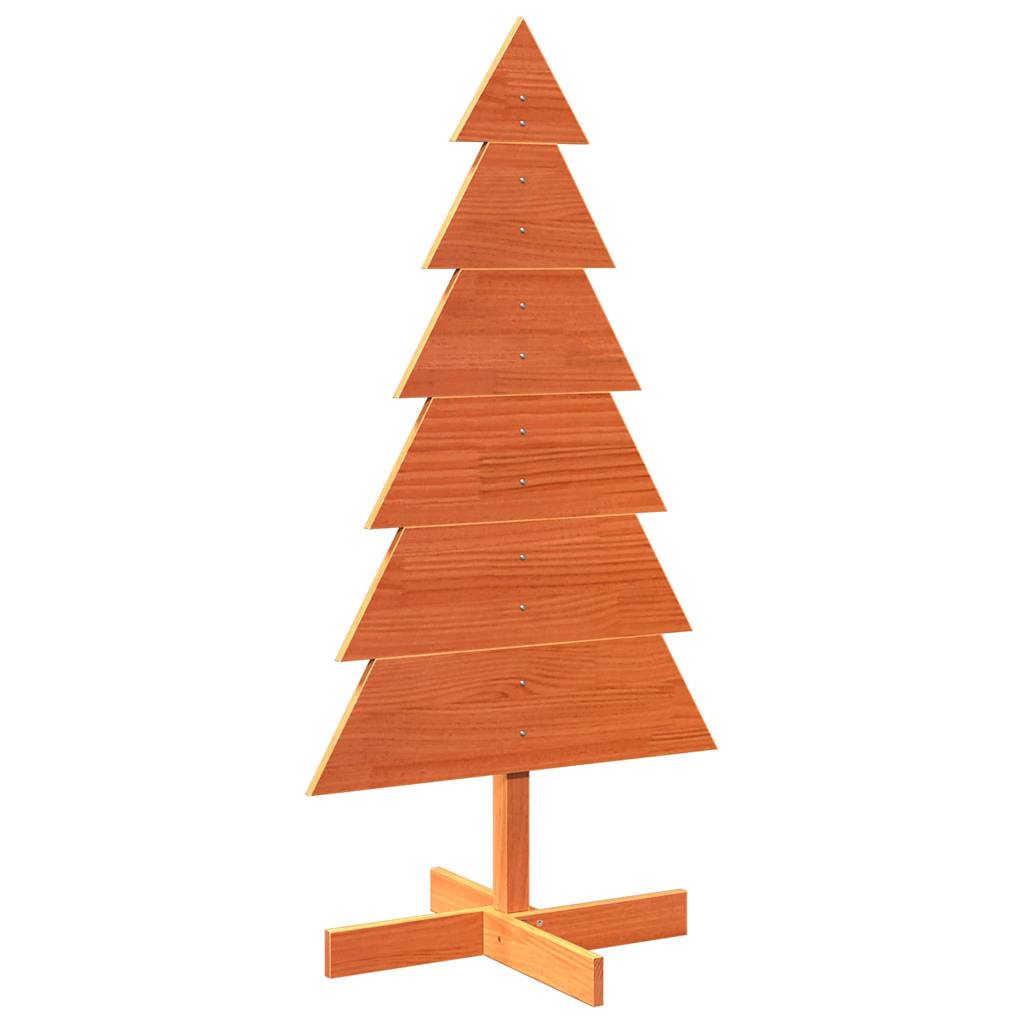 Wooden Christmas Tree for Decoration Wax Brown 120 cm Solid Wood Pine