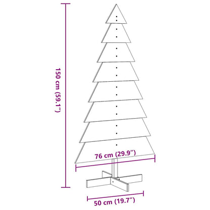 Wooden Christmas Tree for Decoration White 150 cm Solid Wood Pine