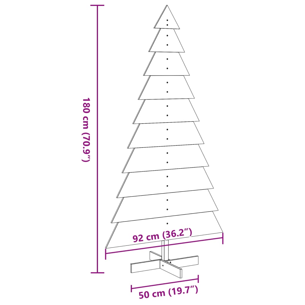 Wooden Christmas Tree for Decoration 180 cm Solid Wood Pine