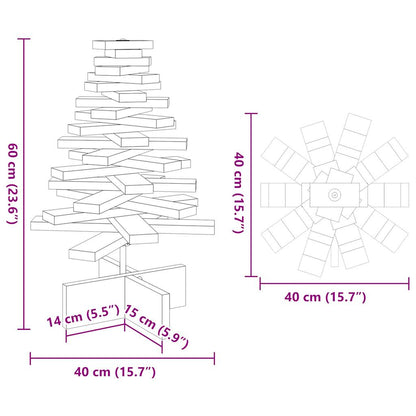 Wooden Christmas Tree for Decoration Wax Brown 60 cm Solid Wood Pine