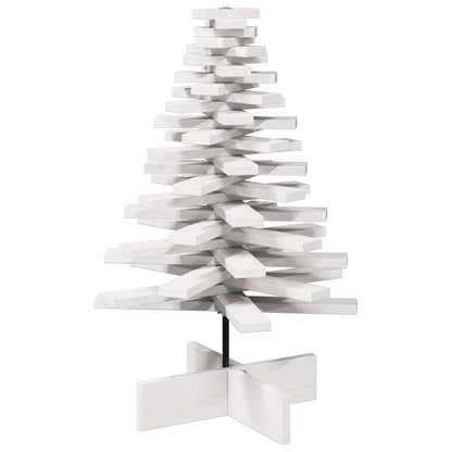 Wooden Christmas Tree for Decoration White 80 cm Solid Wood Pine