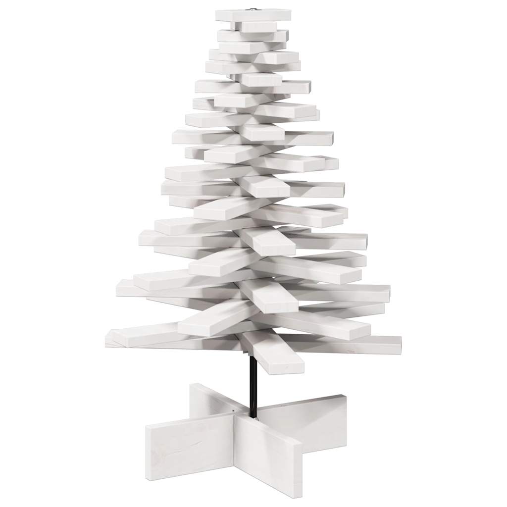 Wooden Christmas Tree for Decoration White 80 cm Solid Wood Pine