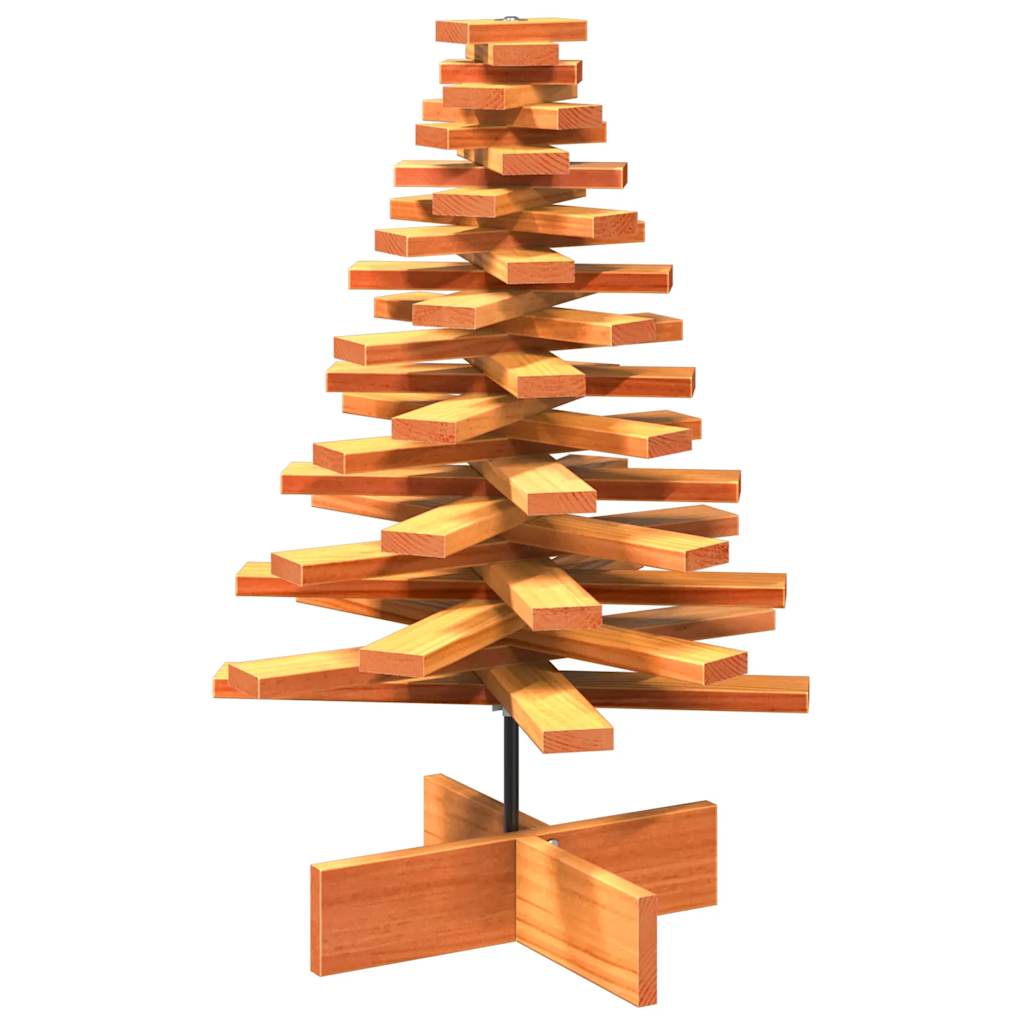 Wooden Christmas Tree for Decoration Wax Brown 80 cm Solid Wood Pine