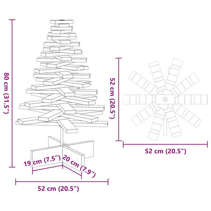 Wooden Christmas Tree for Decoration Wax Brown 80 cm Solid Wood Pine