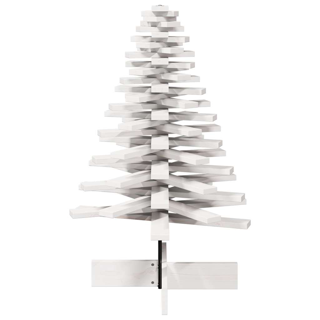 Wooden Christmas Tree for Decoration White 100 cm Solid Wood Pine