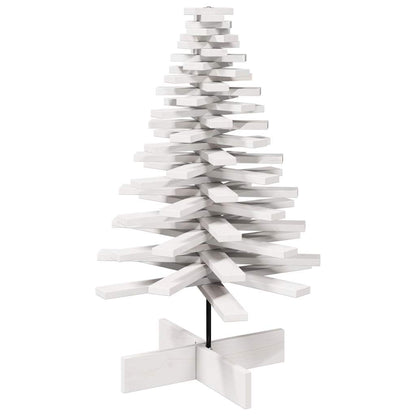 Wooden Christmas Tree for Decoration White 100 cm Solid Wood Pine