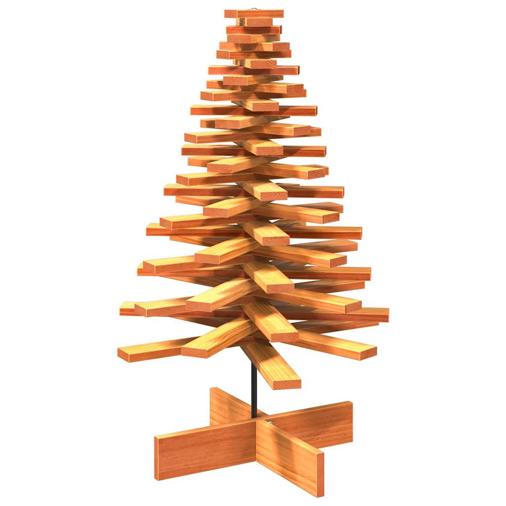 Wooden Christmas Tree for Decoration Wax Brown 100 cm Solid Wood Pine