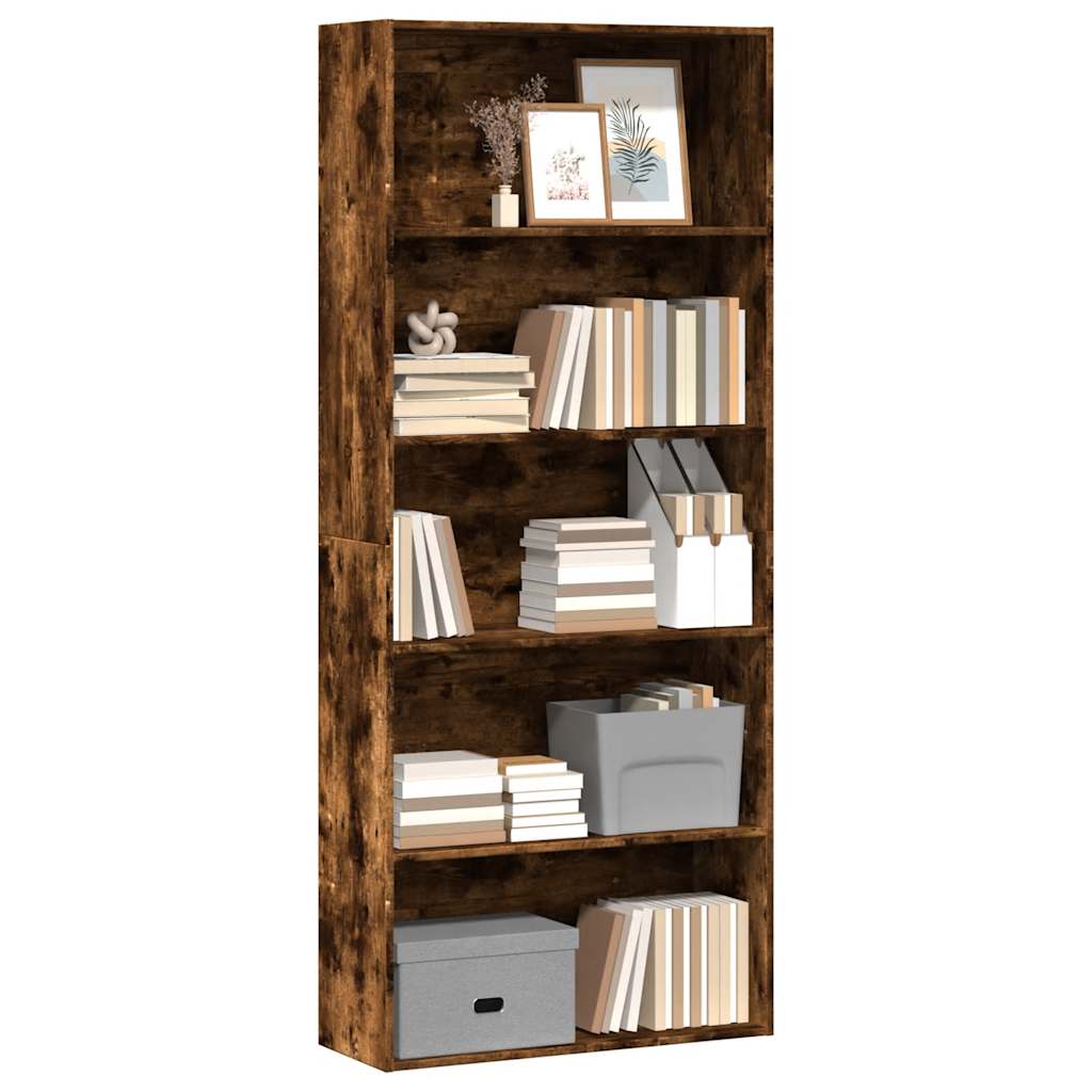 Book Cabinet Smoked Oak 80x30x189 cm Engineered Wood