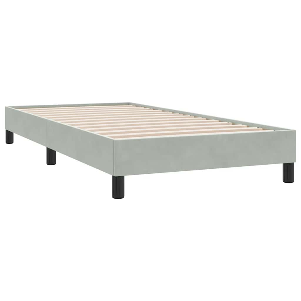 Box Spring Bed with Mattress Light Grey 80x210 cm Velvet