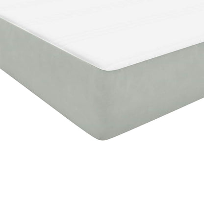 Box Spring Bed with Mattress Light Grey 80x210 cm Velvet