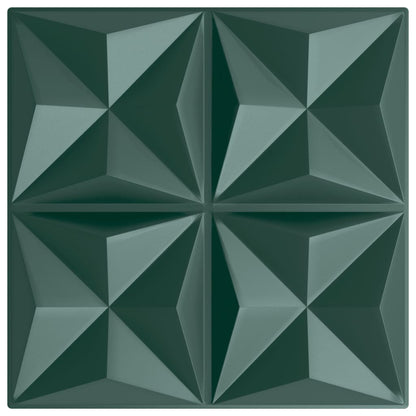 Wall Panels 12 pcs Green 50x50 cm XPS 3 m² Origami