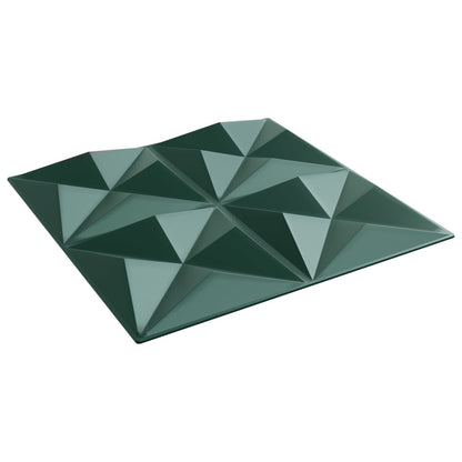 Wall Panels 12 pcs Green 50x50 cm XPS 3 m² Origami