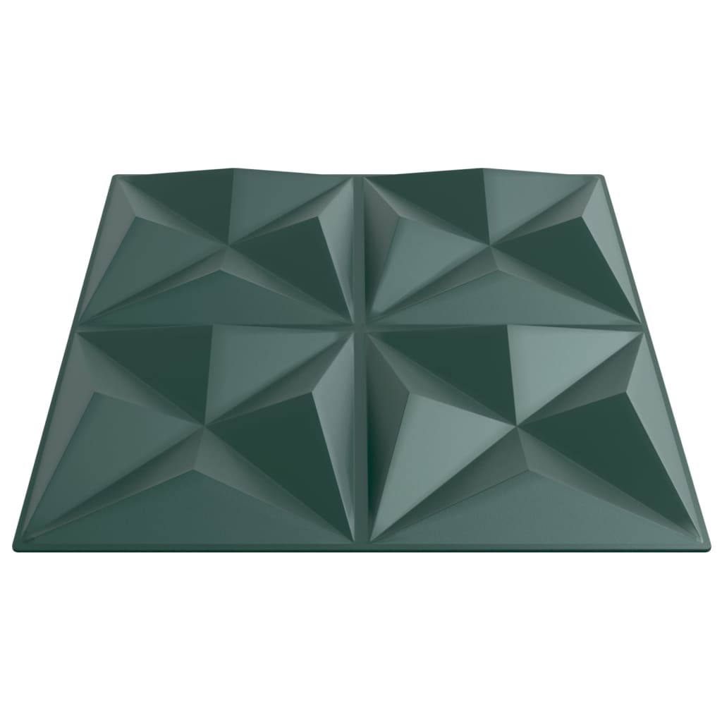 Wall Panels 12 pcs Green 50x50 cm XPS 3 m² Origami