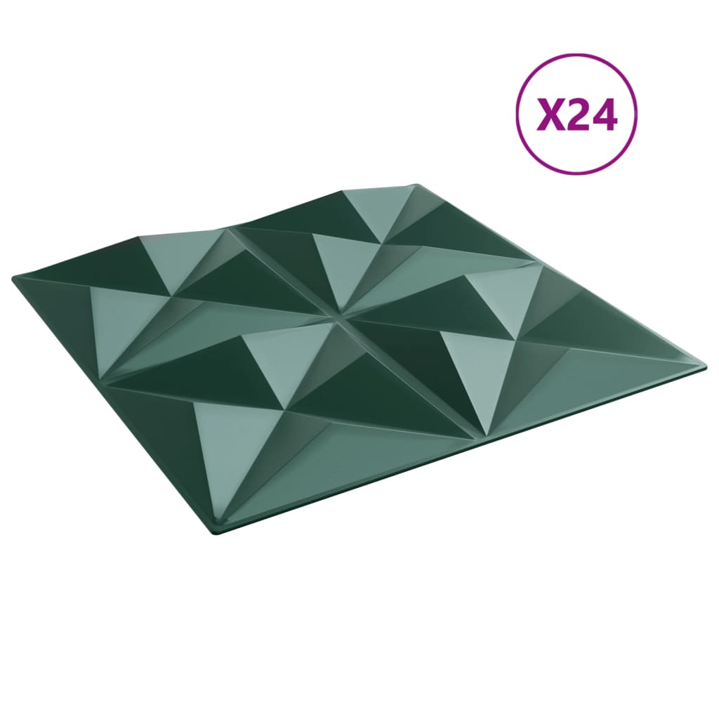 Wall Panels 24 pcs Green 50x50 cm XPS 6 m² Origami