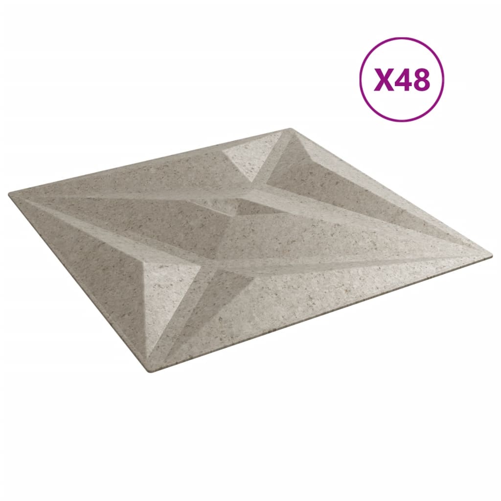 Wall Panels 48 pcs Beton 50x50 cm XPS 12 m² Star