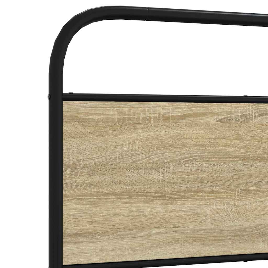 Metal Bed Frame without Mattress Sonoma Oak 193x203 cm