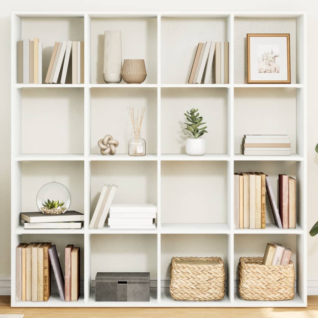 Book Cabinet White 137.5x29x137.5 cm Engineered Wood