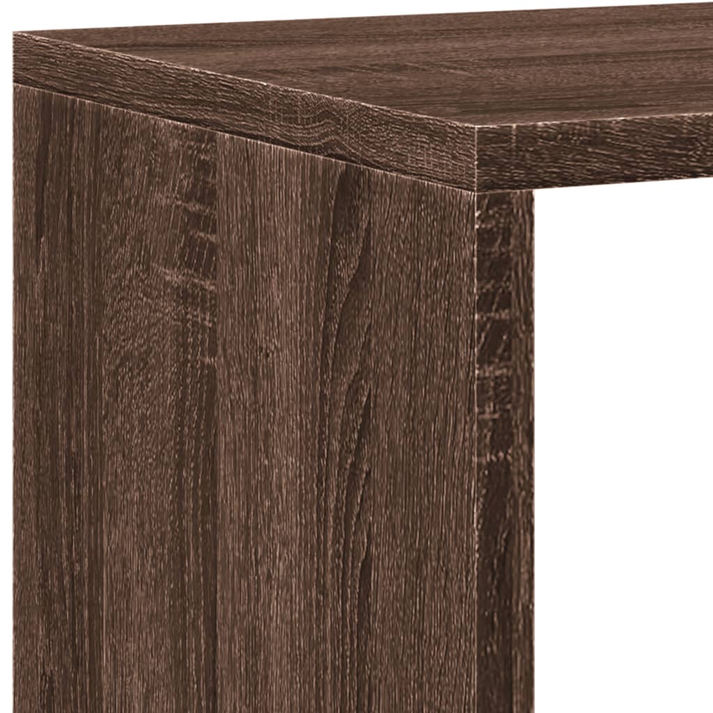 Book Cabinet Brown Oak 137.5x29x137.5 cm Engineered Wood