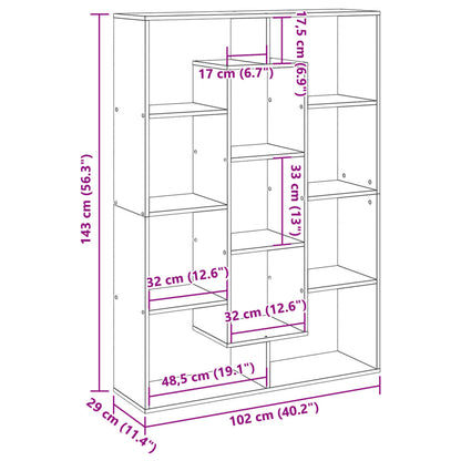 Book Cabinet White 102x29x143 cm Engineered Wood