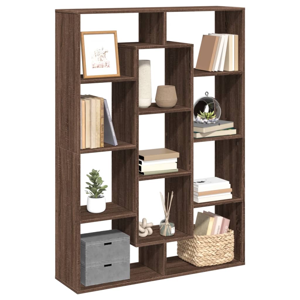 Book Cabinet Brown Oak 102x29x143 cm Engineered Wood