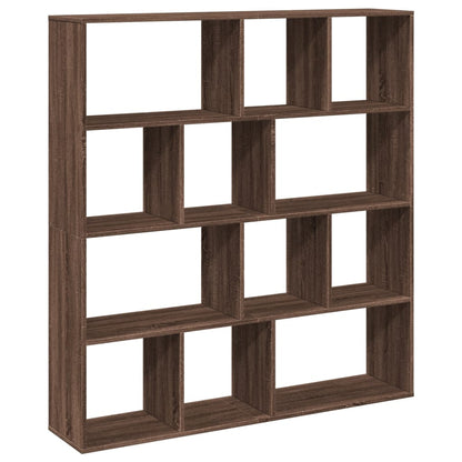 Book Cabinet Brown Oak 132x29x141.5 cm Engineered Wood