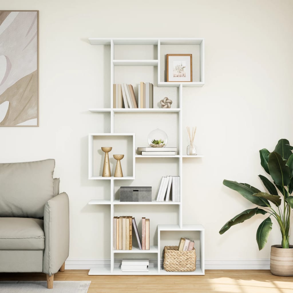 Book Cabinet White 92x29x188 cm Engineered Wood