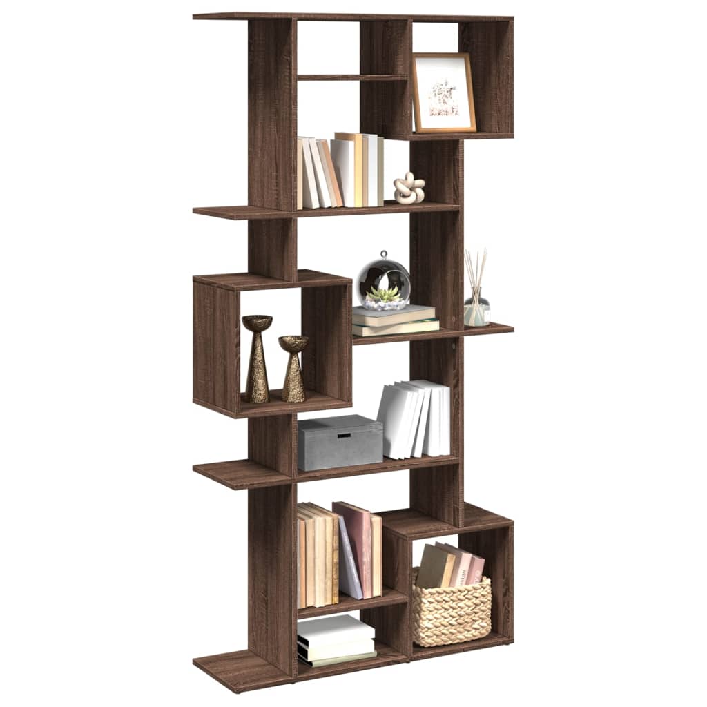 Book Cabinet Brown Oak 92x29x188 cm Engineered Wood