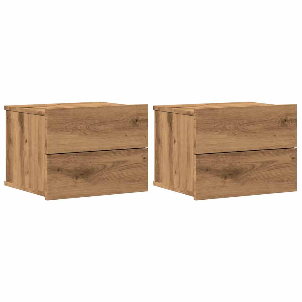 Wall-mounted Bedside Cabinets 2 pcs Artisan Oak 40x32x30 cm