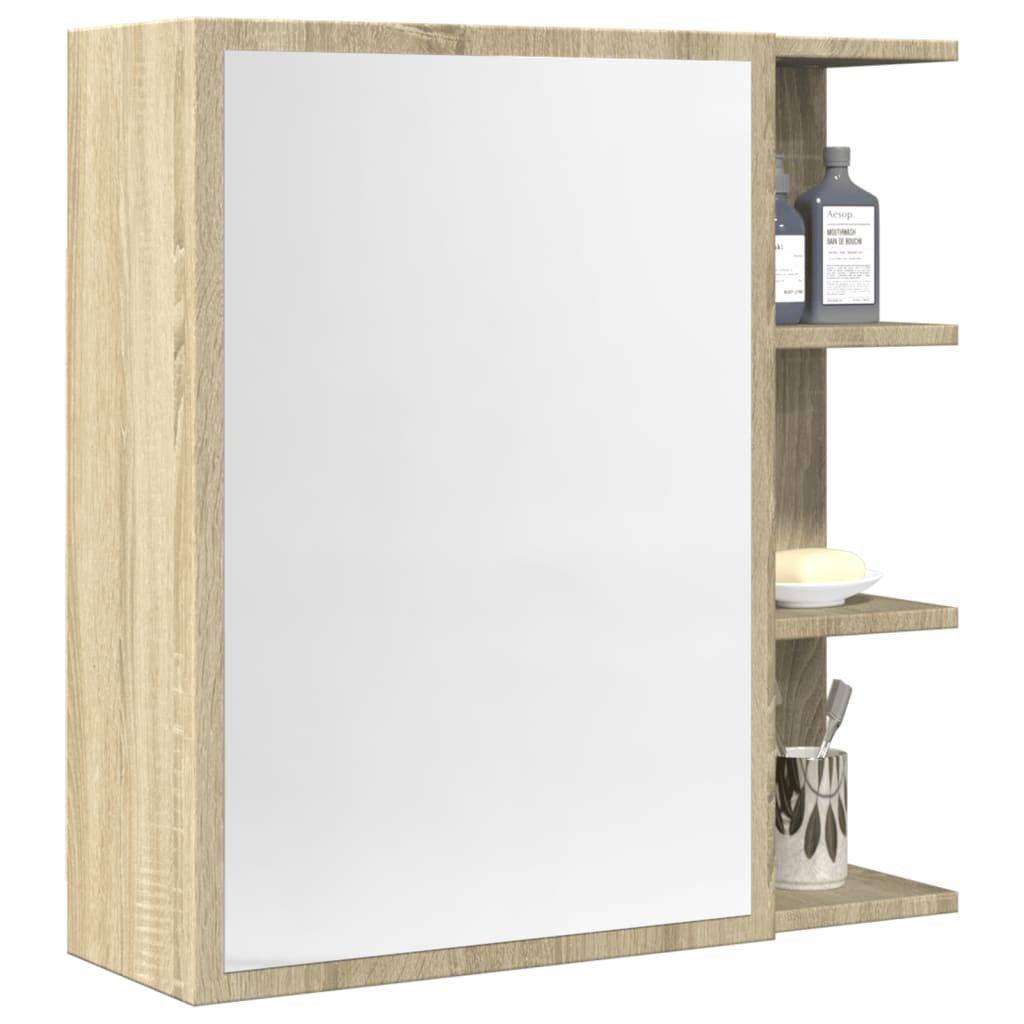 Bathroom Mirror Cabinet Sonoma Oak 62.5x20.5x64 cm Engineered Wood