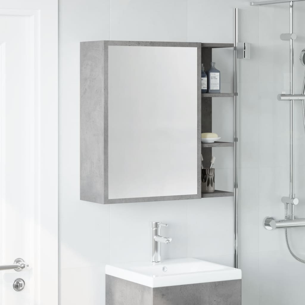 Bathroom Mirror Cabinet Concrete Grey 62.5x20.5x64 cm Engineered Wood