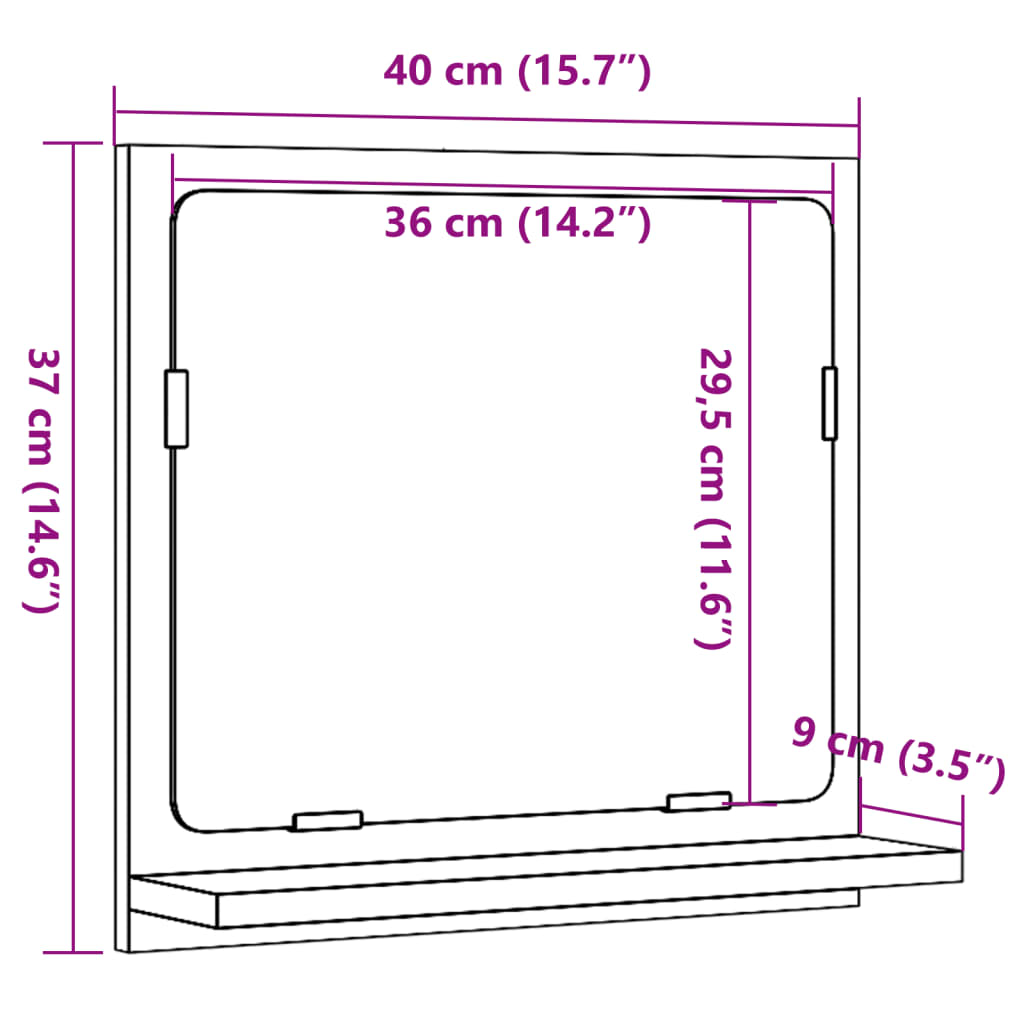 Bathroom Mirror Cabinet Sonoma Oak 40x11x37 cm Engineered Wood