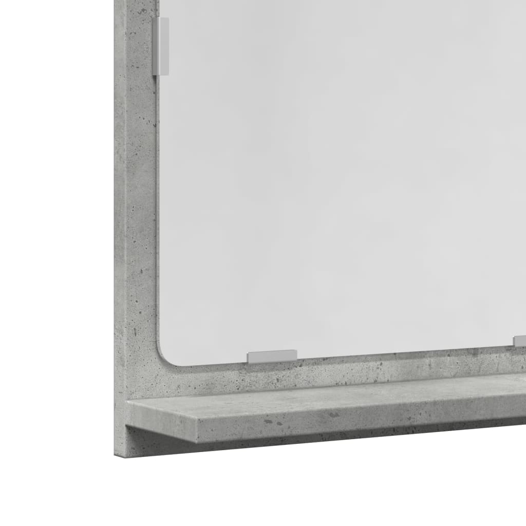 Bathroom Mirror Cabinet Concrete Grey 60x11x37 cm Engineered Wood