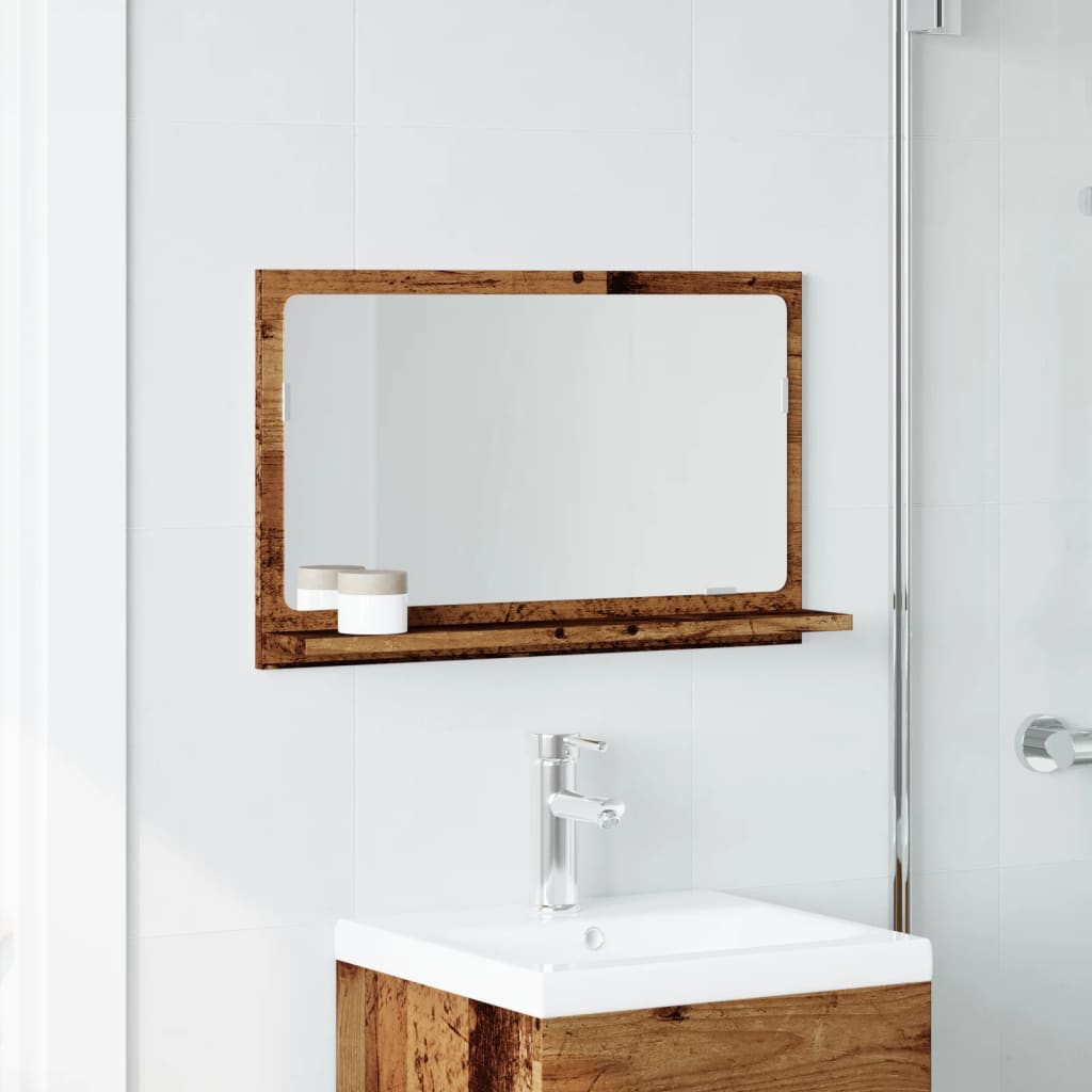 Bathroom Mirror Cabinet Old Wood 60x11x37 cm Engineered Wood