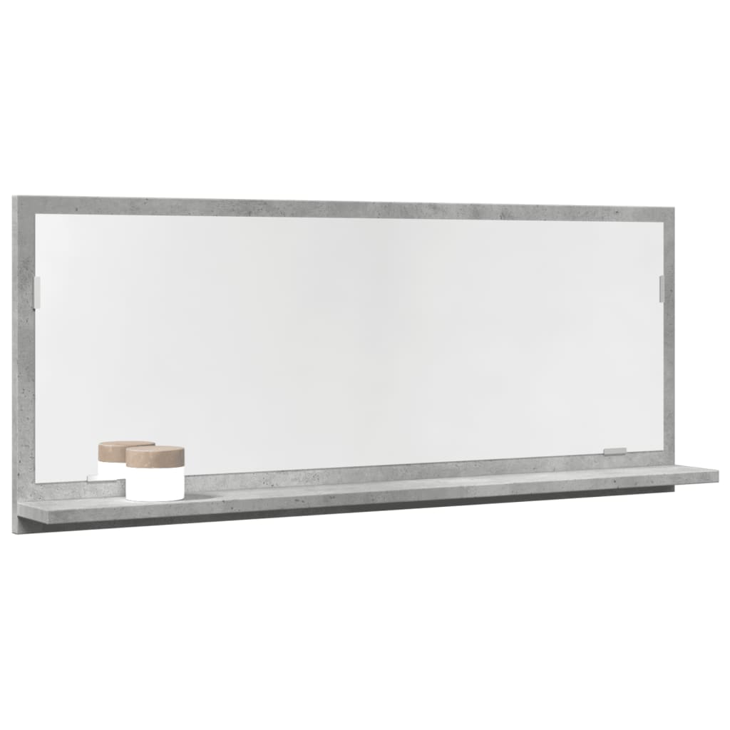 Bathroom Mirror Cabinet Concrete Grey 90x11x37 cm Engineered Wood