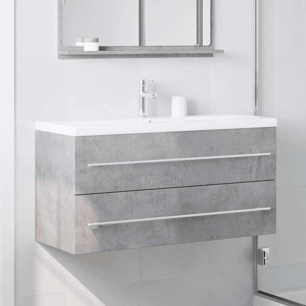 Sink Cabinet Concrete Grey 100x38.5x48 cm Engineered Wood