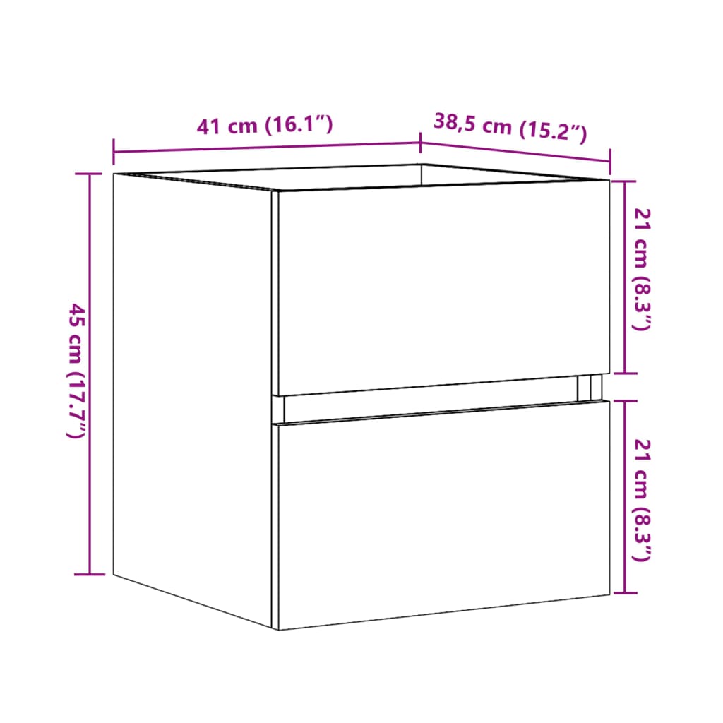 Sink Cabinet Sonoma Oak 41x38.5x45 cm Engineered Wood