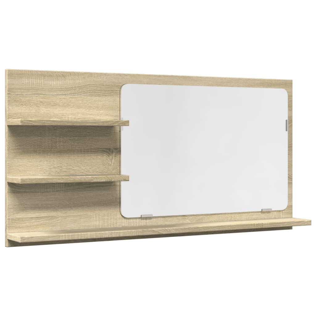 Bathroom Mirror Cabinet Sonoma Oak 90x11x45 cm Engineered Wood