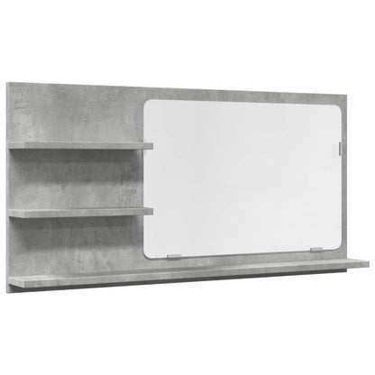 Bathroom Mirror Cabinet Concrete Grey 90x11x45 cm Engineered Wood