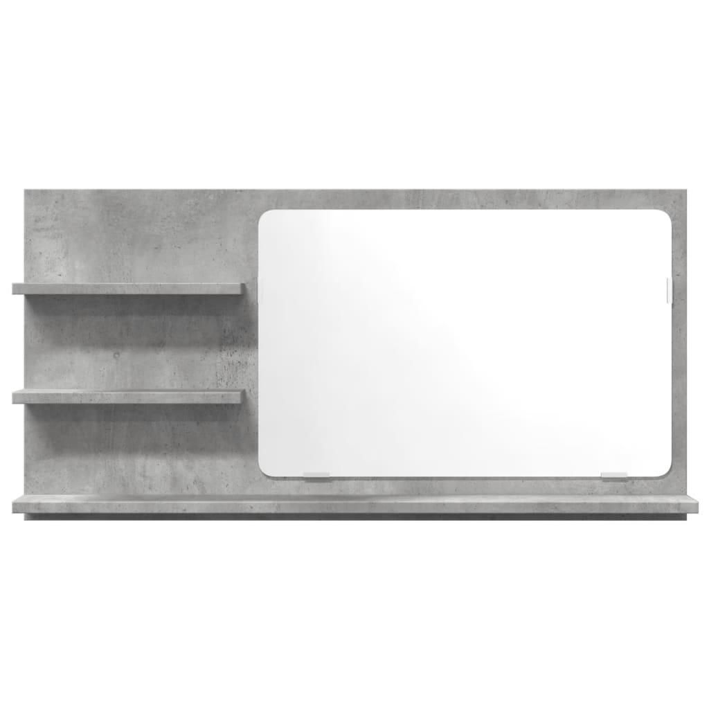 Bathroom Mirror Cabinet Concrete Grey 90x11x45 cm Engineered Wood