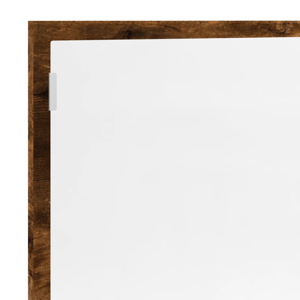 LED Bathroom Mirror Smoked Oak 100x8.5x37 cm Engineered Wood