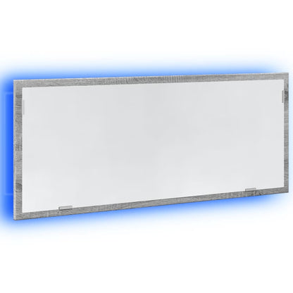 LED Bathroom Mirror Grey Sonoma 100x8.5x37 cm Engineered Wood