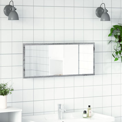 LED Bathroom Mirror Grey Sonoma 100x8.5x37 cm Engineered Wood