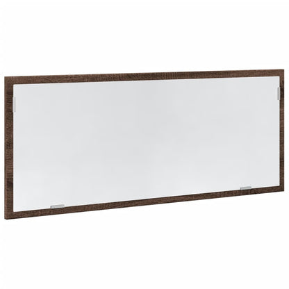 LED Bathroom Mirror Brown Oak 100x8.5x37 cm Engineered Wood