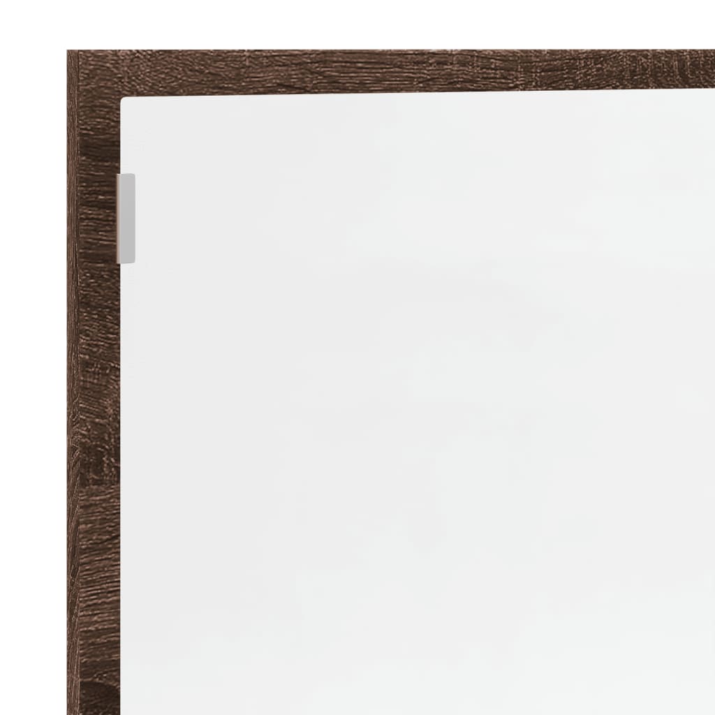 LED Bathroom Mirror Brown Oak 100x8.5x37 cm Engineered Wood