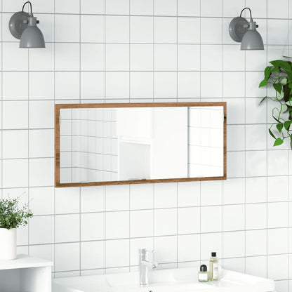 LED Bathroom Mirror Artisan Oak 100x8.5x37 cm Engineered Wood