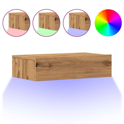 TV Cabinet with LED Lights Artisan Oak 60x35x15.5 cm