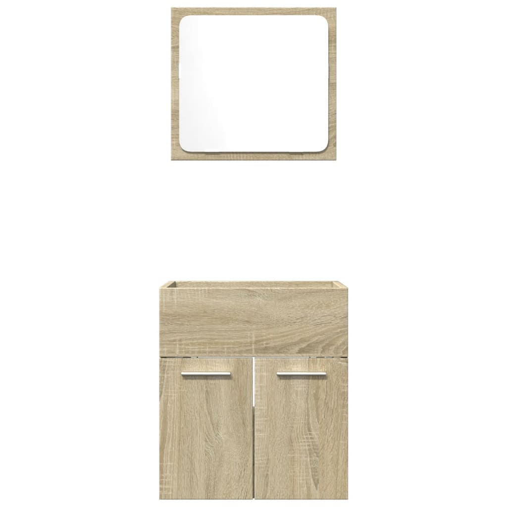 2 Piece Bathroom Furniture Set Sonoma Oak Engineered Wood