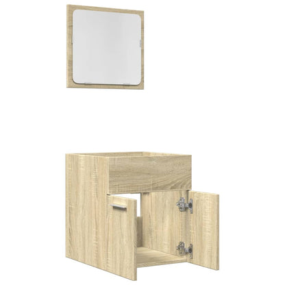 2 Piece Bathroom Furniture Set Sonoma Oak Engineered Wood