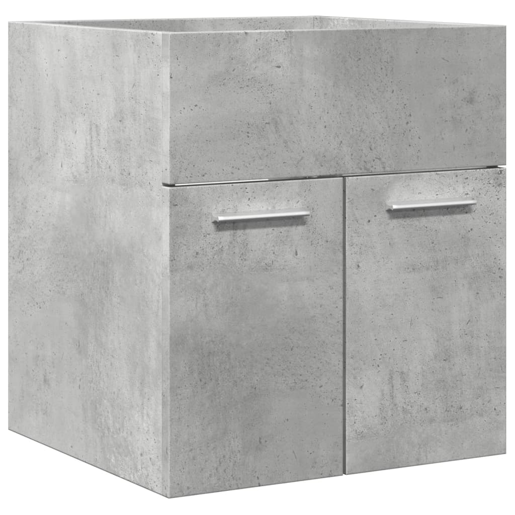 2 Piece Bathroom Furniture Set Concrete Grey Engineered Wood