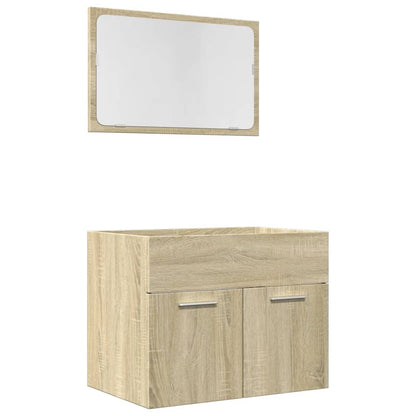 2 Piece Bathroom Furniture Set Sonoma Oak Engineered Wood